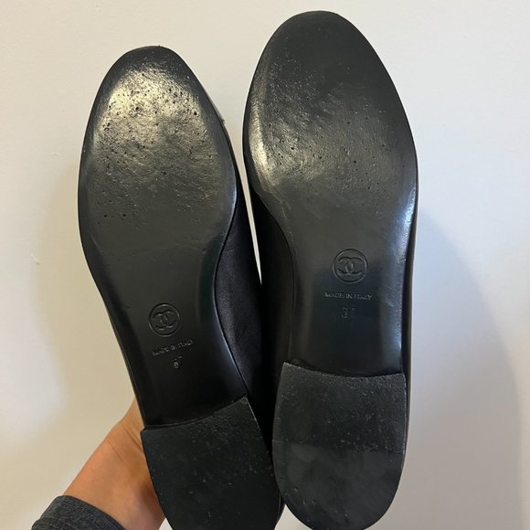 Chanel CC Interlocking CC Logo Bow Ballet Flats - Picture 8 of 15